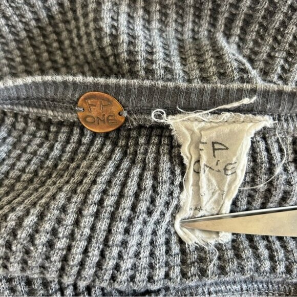 Free People FP One Interlaken‎ Tunic Waffle Oversized Grey Small - Picture 7 of 10